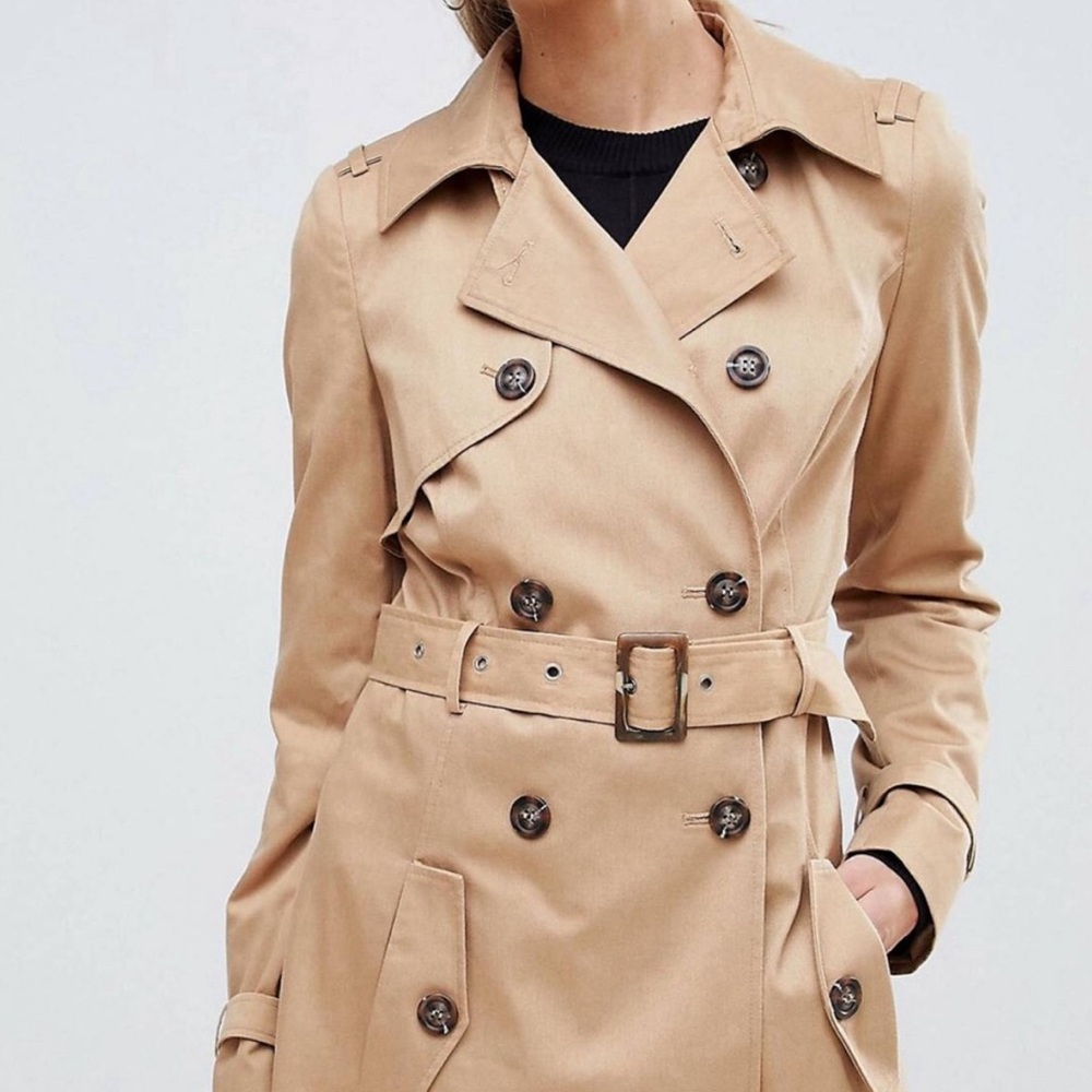 ASOS DESIGN midi trench coat camel